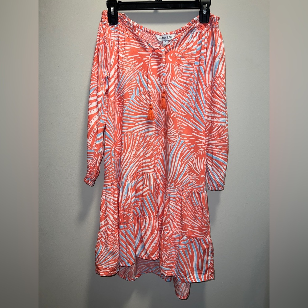 Off the shoulder tropical boutique La Mer Luxe dress